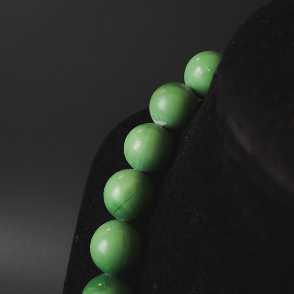 Vintage Green Acrylic Chunky Beaded Geometric Choker Collar Retro Funky Necklace - Picture 4 of 10